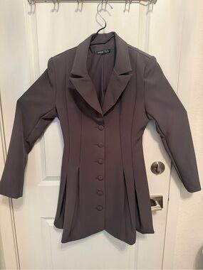 SHEIN Dark Gray Pleated dress Blazer